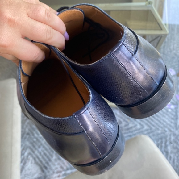 Men\'s Blue Leather Dress Shoes